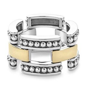 NWT Lagos High Bar Two-Tone Caviar Link Ring